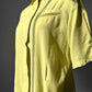 1980s West Germany Pale Chartreuse Short Sleeve Collared Blouse  - Sz. M