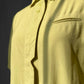 1980s West Germany Pale Chartreuse Short Sleeve Collared Blouse  - Sz. M