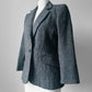 1960s Grey Single Button Tweed Wool Tapered Waist Jacket - Sz. S