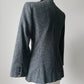 1960s Grey Single Button Tweed Wool Tapered Waist Jacket - Sz. S