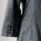 1960s Grey Single Button Tweed Wool Tapered Waist Jacket - Sz. S