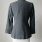 1960s Grey Single Button Tweed Wool Tapered Waist Jacket - Sz. S