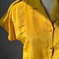 1980s Mustard Yellow Button Front Short Sleeve Blouse - Sz. S/M