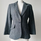 1960s Grey Single Button Tweed Wool Tapered Waist Jacket - Sz. S