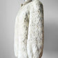 1980s Faux Fur Snow Leopard fax leather knit detail zip jacket - Sz. M/L
