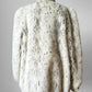 1980s Faux Fur Snow Leopard fax leather knit detail zip jacket - Sz. M/L