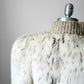 1980s Faux Fur Snow Leopard fax leather knit detail zip jacket - Sz. M/L
