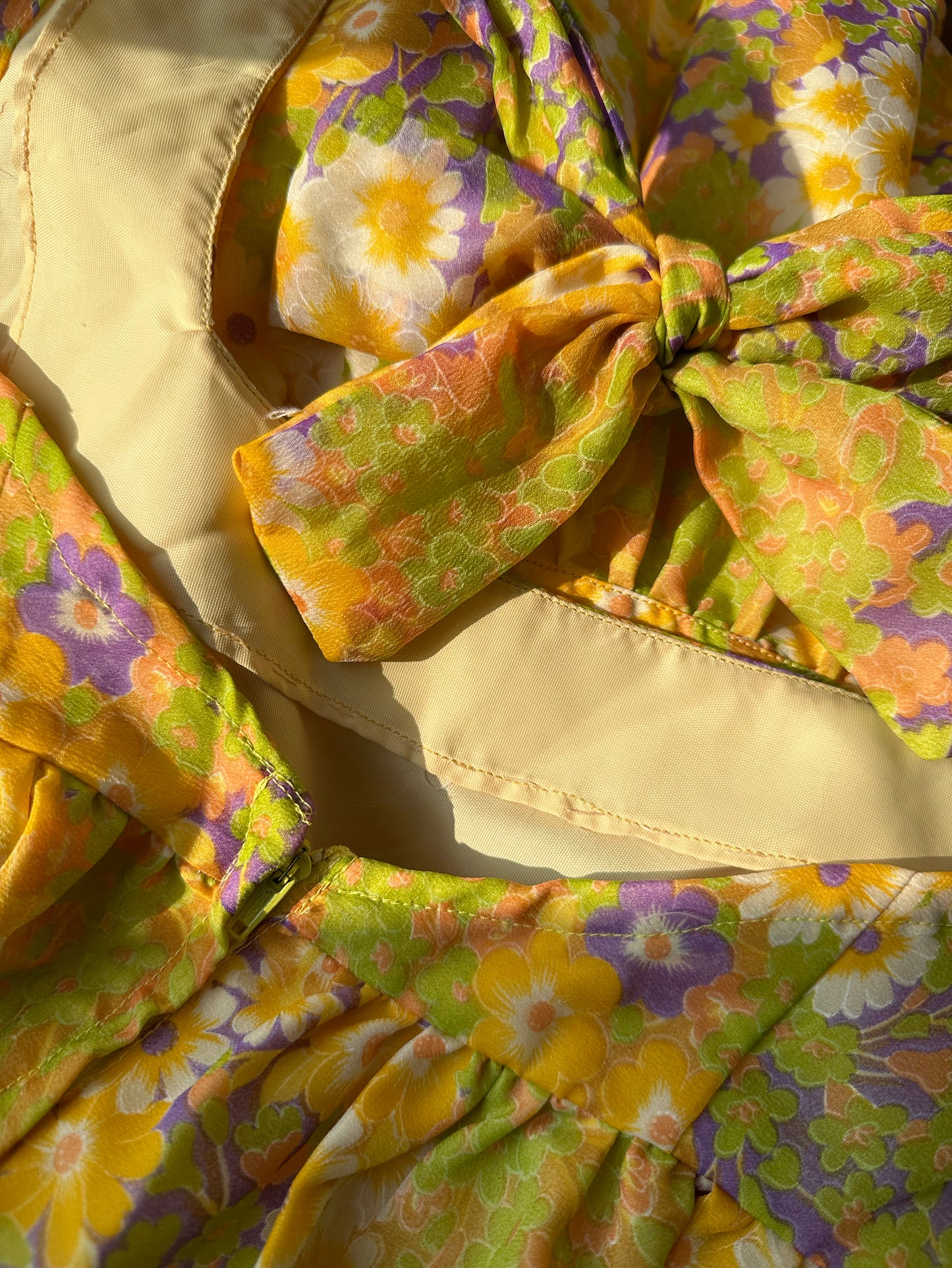 1960s - 1970s Handmade Floral Halter Prairie Summer Dress - Sz. M/L