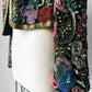 1980s Multi-Toned Beaded Sequins Open-Front Crop Silk Jacket - Sz. M/L