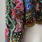 1980s Multi-Toned Beaded Sequins Open-Front Crop Silk Jacket - Sz. M/L