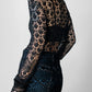 Vintage 1970s - 2000s Late 20th Century Black Netted Crochet Long Sleeve Cardigan Top - Sz. S