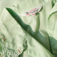 1960s - 1970s Mint Green Embroidered Short Sleeve Collared Shirt - Sz. Sm