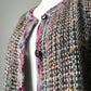 1980s Handknit Mixed Yarn Wool Oversized Cardigan - Sz. O/S