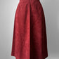 1970s Rust Red A-line Split Front Micro Suede Skirt - Sz. Sm