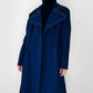 1960s - 1970s Blue Contrast Stitched Wide Lapel Midi-Length Coat