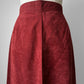 1970s Rust Red A-line Split Front Micro Suede Skirt - Sz. Sm