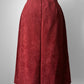 1970s Rust Red A-line Split Front Micro Suede Skirt - Sz. Sm