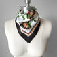 1970s Off White Cotton Autumn Floral Kerchief