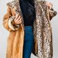 1980s Daniel Hechter Tan Suede and Faux Fur Leopard Print Hooded Jacket - Sz. M/L