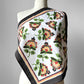 1970s Off White Cotton Autumn Floral Kerchief