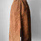 Vintage  1970s - 1980s Caramel A-line Split-Front Ultra Suede Skirt - Sz. Sm