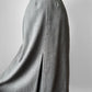 1960s Grey A-line Split Front Wool Skirt - Sz. Sm