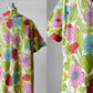 1950s - 1960s Floral Button Front House Dress - Sz. S/M