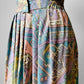1980s Multi Tonal Pastel Patterned Skirt - Sz. L/XL