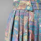1980s Multi Tonal Pastel Patterned Skirt - Sz. L/XL