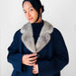 1950s - 1960s Navy Blue Fur Collared Overcoat