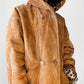 1980s Daniel Hechter Tan Suede and Faux Fur Leopard Print Hooded Jacket - Sz. M/L