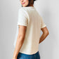 Cream Ribbed Crew Neck Short Sleeve Knit Top- Sz. S/M