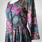 1980s Patterned Button Front Tunic Dress- Sz. Sm