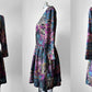 1980s Patterned Button Front Tunic Dress- Sz. Sm