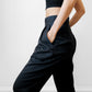 1980s Black Pleated High-Waisted Tapered Leg Cotton Blend Trousers - Waist 28.5