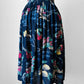 1980s - 1990s Navy Blue Vacation Patterned Skirt - Sz. M/L