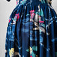 1980s - 1990s Navy Blue Vacation Patterned Skirt - Sz. M/L