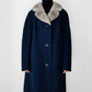 1950s - 1960s Navy Blue Fur Collared Overcoat