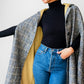 1960s Grey Plaid Hooded Cape Coat - Sz. O/S