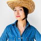 1970s Wide-Brimmed Straw Woven Western Style Summer Sun Hat