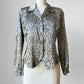 1990s Tapered Short Waisted Snakeskin Patterned Blouse  - Sz. Sm