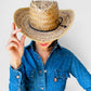 1970s Wide-Brimmed Straw Woven Western Style Summer Sun Hat