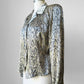 1990s Tapered Short Waisted Snakeskin Patterned Blouse  - Sz. Sm
