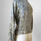1990s Tapered Short Waisted Snakeskin Patterned Blouse  - Sz. Sm