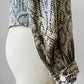 1990s Tapered Short Waisted Snakeskin Patterned Blouse  - Sz. Sm