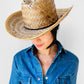 1970s Wide-Brimmed Straw Woven Western Style Summer Sun Hat