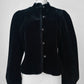1980s Black Faux Fur Short Waisted Tapered Waist Jacket - Sz. M