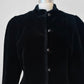 1980s Black Faux Fur Short Waisted Tapered Waist Jacket - Sz. M