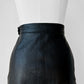 1980s Black Buttery Soft Side Button Leather Wrap Skirt - Sz. XXS/XS