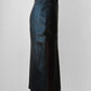 1980s Black Buttery Soft Side Button Leather Wrap Skirt - Sz. XXS/XS